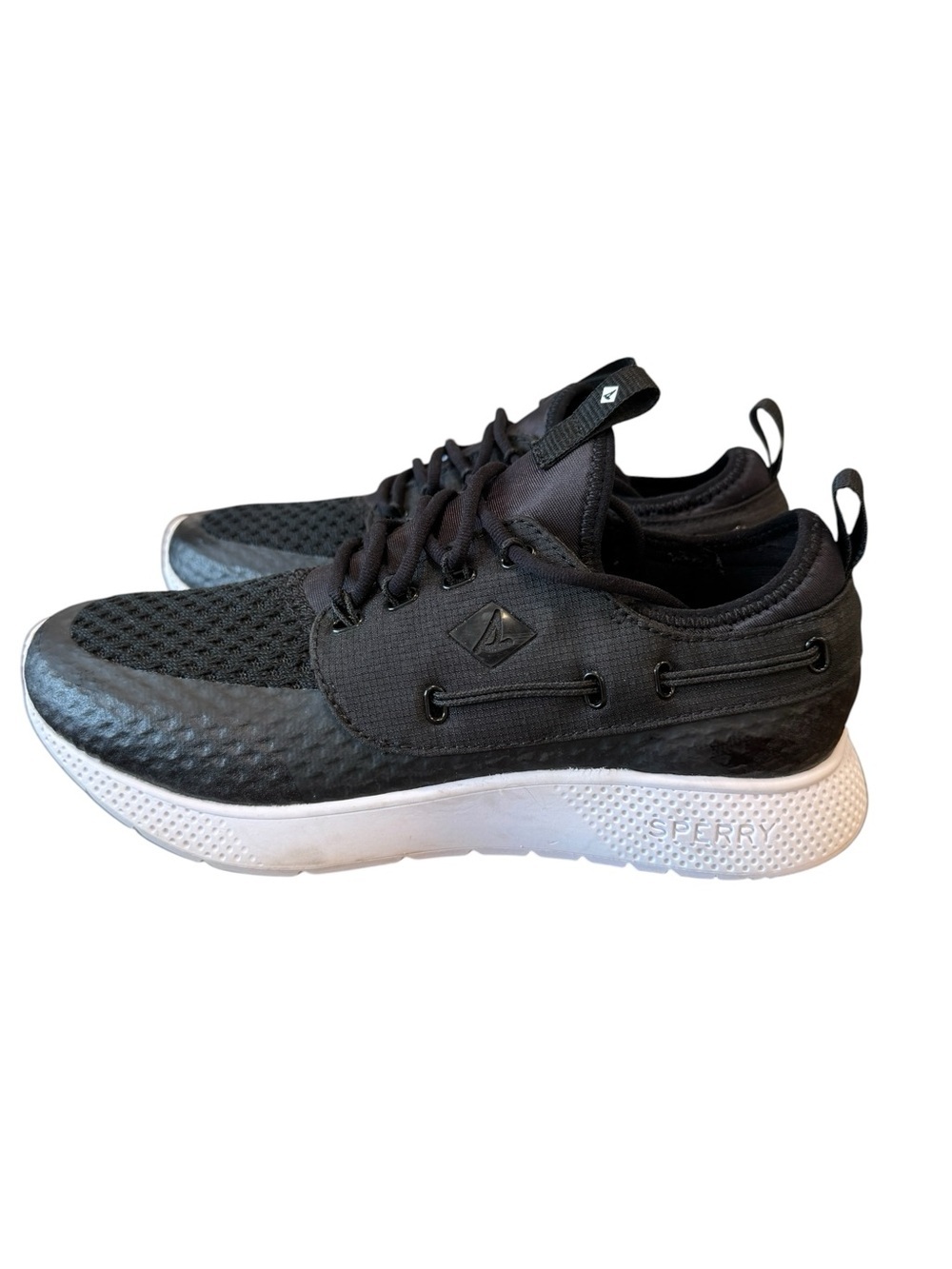 Sperry Women's Black 7 Seas Top-sider Athletic Deck Shoes Size 8.5M NWOB
